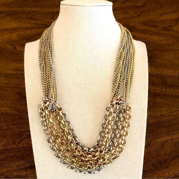 Steve Madden | Two-Tone Layer Necklace | 18” Adjustable - Picture 1 of 4